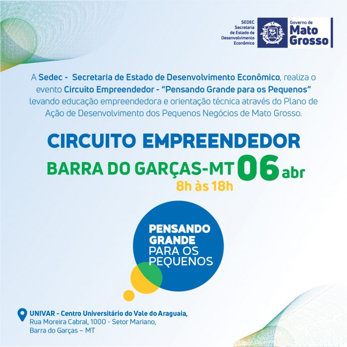 Circuito Empreendedor Prefeitura Municipal De Pontal Do Araguaia MT